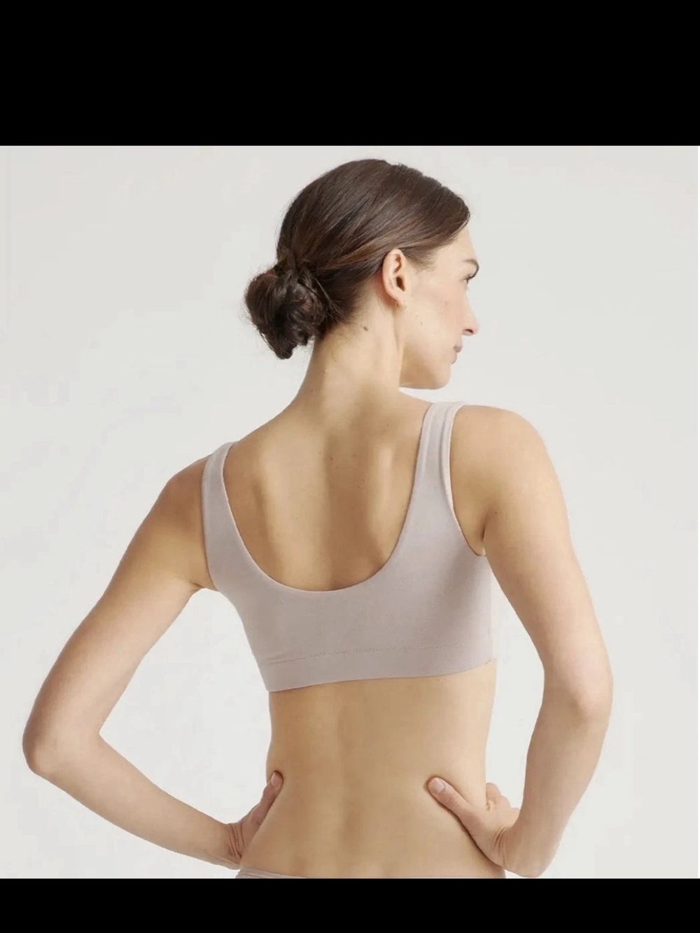 NWOT Quince Women's XS Organic Cotton Tank Bralette (2-pack) Mink - Picture 2 of 6